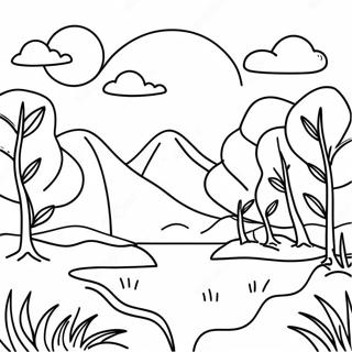 Calm Nature Scene Coloring Page 60882-48995