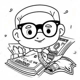 Funny Dollar Bill With Glasses Coloring Page 60893-48998