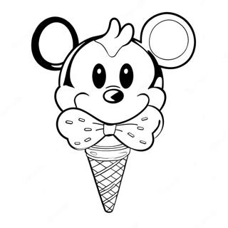 Mickey Mouse Ice Cream Coloring Pages