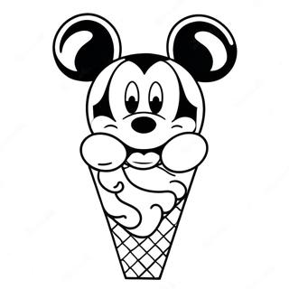 Mickey Mouse Ice Cream Cone Coloring Page 60962-49047