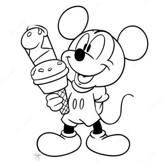 Mickey Mouse Enjoying Ice Cream Coloring Page 60963-49050