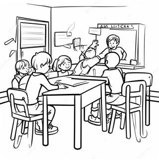 Colorful Classroom Scene Coloring Page 60973-49061