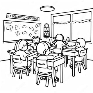 Colorful Classroom Scene Coloring Page 60973-49064