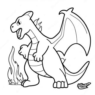 Gigantamax Charizard Breathing Fire Coloring Page 60993-49075