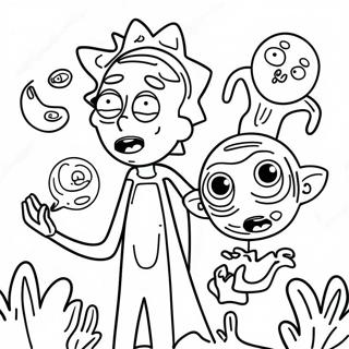 Rick And Morty Alien Creatures Coloring Page 61013-49089