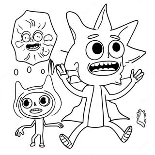 Rick And Morty Alien Creatures Coloring Page 61013-49090