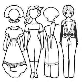 Paper Dolls Coloring Pages