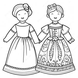 Paper Dolls Coloring Page 6101-5036