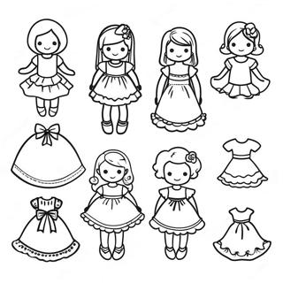 Cute Paper Dolls Coloring Page 6102-5037