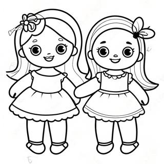 Cute Paper Dolls Coloring Page 6102-5038