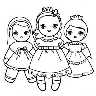 Cute Paper Dolls Coloring Page 6102-5040