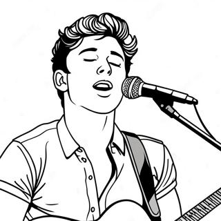 Shawn Mendes Singing On Stage Coloring Page 61043-49115