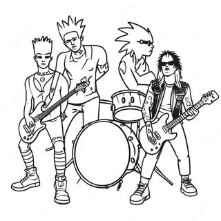 Punk Rock Band Coloring Page 61062-49127