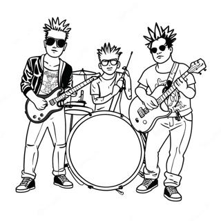 Punk Rock Band Coloring Page 61062-49128