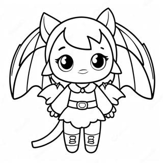 Cute Anime Demon Girl With Bat Wings Coloring Page 61083-49149