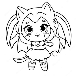 Cute Anime Demon Girl With Bat Wings Coloring Page 61083-49151