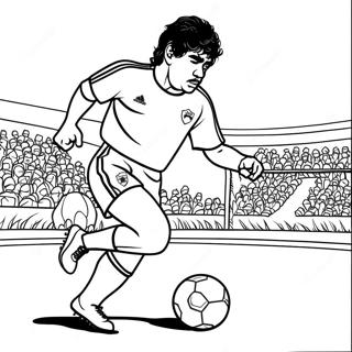 Maradona Dribbling Past Opponents Coloring Page 61113-49169