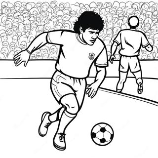 Maradona Dribbling Past Opponents Coloring Page 61113-49170