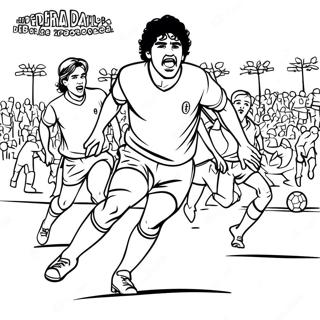 Maradona Dribbling Past Opponents Coloring Page 61113-49171