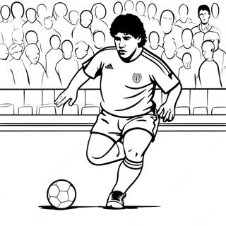 Maradona Dribbling Past Opponents Coloring Page 61113-49172