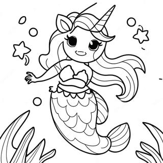 Mermaid Unicorn Coloring Pages