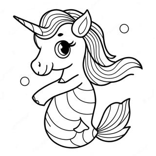 Sparkling Mermaid Unicorn Underwater Coloring Page 6112-5048