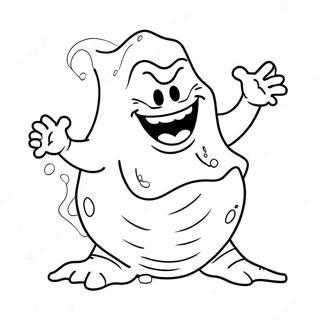 Funny Slimer Ghost Coloring Page 61133-49192