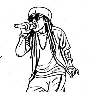 Lil Wayne Performing On Stage Coloring Page 61143-49194