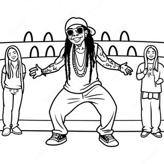 Lil Wayne Performing On Stage Coloring Page 61143-49196