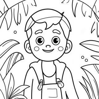 Adventurous Kyle In A Jungle Coloring Page 61153-49204