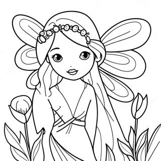 Flower Fairy Coloring Pages