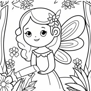 Enchanting Flower Fairy In A Garden Coloring Page 61163-49206