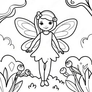 Enchanting Flower Fairy In A Garden Coloring Page 61163-49208