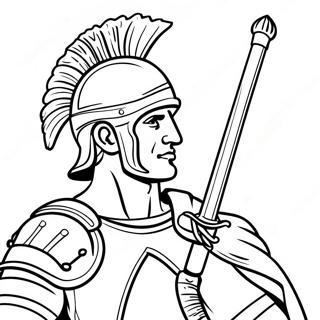 Brave Roman Soldier In Battle Coloring Page 61223-49255