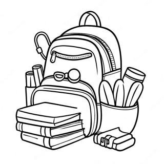 Colorful Backpack With Supplies Coloring Page 6122-5065