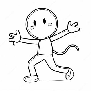 Happy Stick Figure Dancing Coloring Page 61233-49266