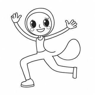 Happy Stick Figure Dancing Coloring Page 61233-49267