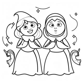 Witchy Sisters From Hocus Pocus Coloring Page 61283-49309