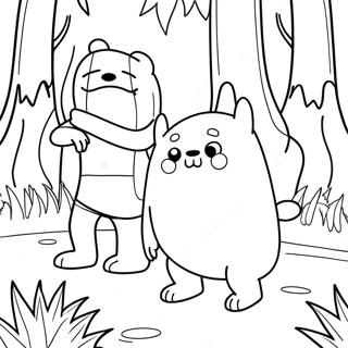 Finn And Jake Exploring A Mysterious Forest Coloring Page 612-490