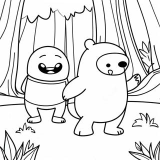 Finn And Jake Exploring A Mysterious Forest Coloring Page 612-491