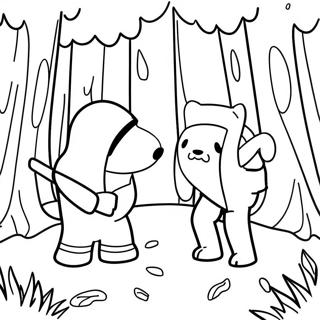 Finn And Jake Exploring A Mysterious Forest Coloring Page 612-492