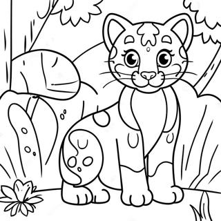 Playful Ocelot In Jungle Coloring Page 61323-49337