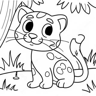 Playful Ocelot In Jungle Coloring Page 61323-49338