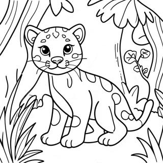 Playful Ocelot In Jungle Coloring Page 61323-49340