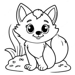 Cute Fox Coloring Page 61332-49348