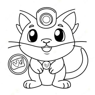 Cute Meowth With A Coin Coloring Page 61353-49362