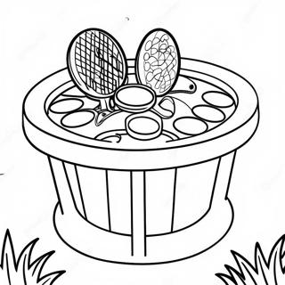 Colorful Disc Golf Basket Coloring Page 61363-49370