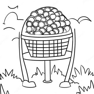 Colorful Disc Golf Basket Coloring Page 61363-49372