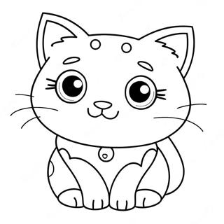 Cute Pop Cat With Big Eyes Coloring Page 61393-49393