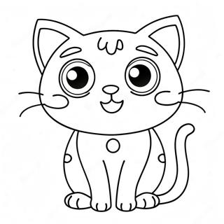 Cute Pop Cat With Big Eyes Coloring Page 61393-49394